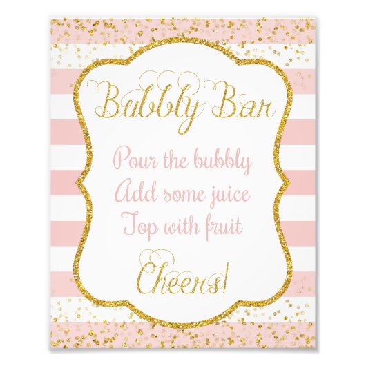 Bubbly Bar Sign ・ Brautparty 8 x 10 Print Fotodruck (Vorne)