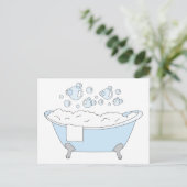 Bubbly Bathtub Postkarte (Stehend Vorderseite)