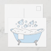 Bubbly Bathtub Postkarte (Vorne/Hinten)