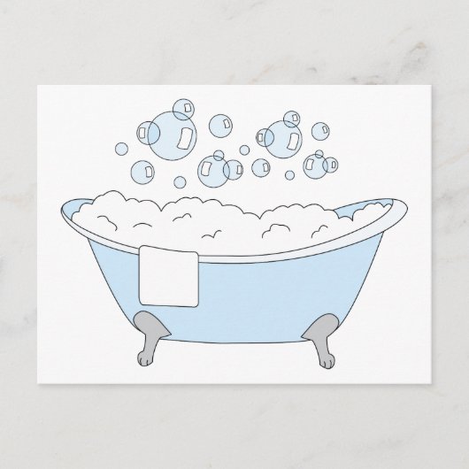 Bubbly Bathtub Postkarte (Vorderseite)