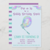 Bubbly Birthday Bash Birthday Party Einladung (Vorne/Hinten)