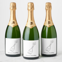 Bubbly Birthday wünscht Champagner Flasche Schaumweinetikett