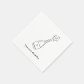 Bubbly Birthday wünscht Champagner Flasche Serviette (Ecke)