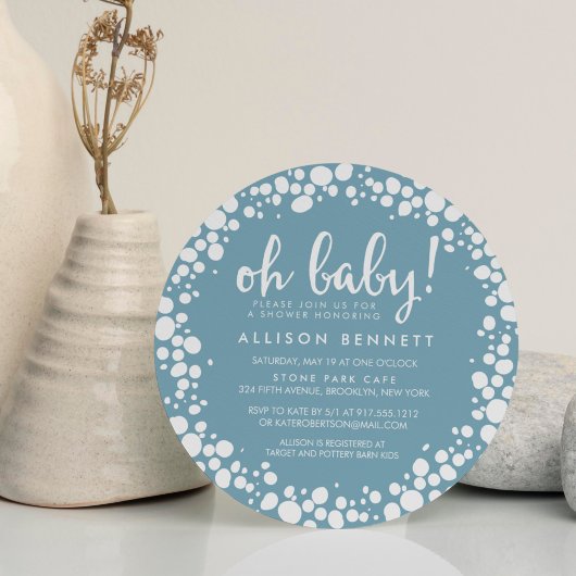 Bubbly Blue | Babydusche Einladung