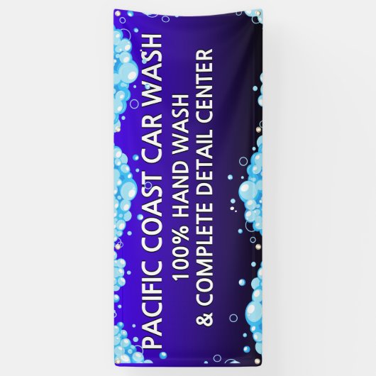 Bubbly Blue Car Wash Business anpassen Banner (Vertikal)
