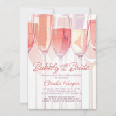 Bubbly Blush Champagne Brautparty Einladung (Vorderseite)