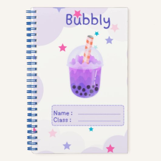 Bubbly Boba Notebook 🧋 🫧 Notizblock (Vorderseite)