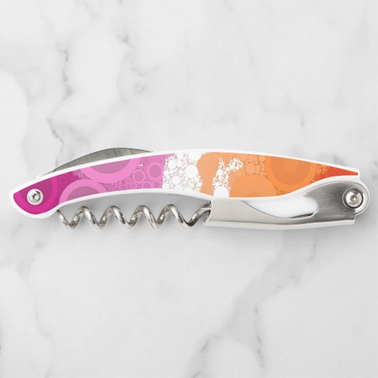 Bubbly Bohemisch Groovy Abstrakt Lesbian Pride Fla Kellnermesser (Rückseite)