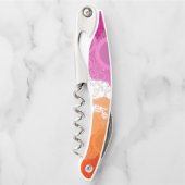 Bubbly Bohemisch Groovy Abstrakt Lesbian Pride Fla Kellnermesser (Vorderseite)