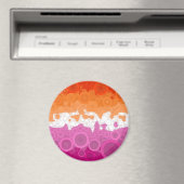 Bubbly Bohemisch Groovy Abstrakt Lesbian Pride Fla Magnet (In Situ (Geschirrspüler))