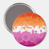 Bubbly Bohemisch Groovy Abstrakt Lesbian Pride Fla Magnet (Vorderseite/Rückseite)