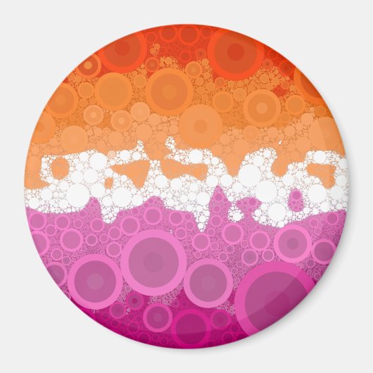 Bubbly Bohemisch Groovy Abstrakt Lesbian Pride Fla Magnet (Vorne)