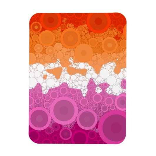 Bubbly Bohemisch Groovy Abstrakt Lesbian Pride Fla Magnet (Vertikal)