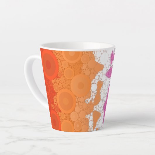 Bubbly Bohemisch Groovy Abstrakt Lesbian Pride Fla Milchtasse (Linke Ecke)