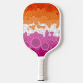 Bubbly Bohemisch Groovy Abstrakt Lesbian Pride Fla Pickleball Schläger (Rückseite)