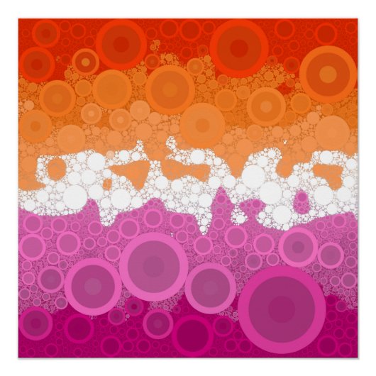 Bubbly Bohemisch Groovy Abstrakt Lesbian Pride Fla Poster (Vorderseite)