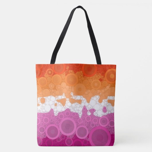 Bubbly Bohemisch Groovy Abstrakt Lesbian Pride Fla Tasche (Vorderseite)