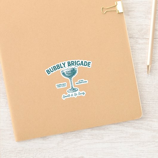 Bubbly Brigade Funkel & Trink Gesellschaft Aufkleber (Notizbuch)
