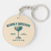 Bubbly Brigade Funkel & Trink Gesellschaft Schlüsselanhänger (Rückseite)