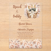 Bubbly brunch beige pfirsichfarbene Rose Brautpart Acryleinladungen (Vorderseite)
