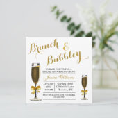 Bubbly & Brunch Brautparty Einladung (Stehend Vorderseite)