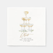 Bubbly Brunch Champagne Greenery Brautparty Serviette (Vorderseite)