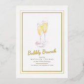 Bubbly brunch Champagner Bubbles Event 40. Folieneinladung (Vorderseite)