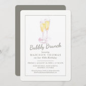 Bubbly brunch Champagner Veranstaltung Einladung (Vorne/Hinten)