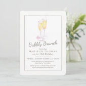 Bubbly brunch Champagner Veranstaltung Einladung (Stehend Vorderseite)