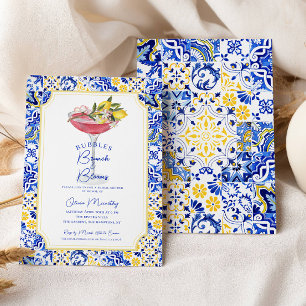 Bubbly Brunch Mediterranean Lemon Brautparty Einladung