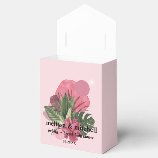 Bubbly brunch mimosa baby shower thank you geschenkschachtel (Geöffnet)