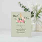 Bubbly brunch Rosa blumengrün Brautparty (Stehend Vorderseite)