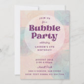 Bubbly Bubble Party Birthday Party Einladung (Vorderseite)