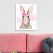 Bubbly Bubblegum Rabbit Wall Art Leinwanddruck (Insitu (Wohnzimmer))
