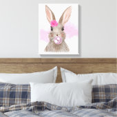 Bubbly Bubblegum Rabbit Wall Art Leinwanddruck (Insitu (Schlafzimmer))