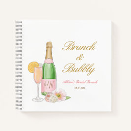 Bubbly Champagne Bridal Brunch Gäestbook Notizblock