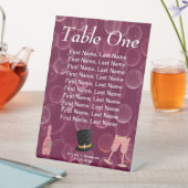 Bubbly Champagne & Elegant Top Hat Tischnummer Sockelschild (In Situ)