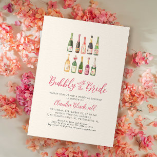 Bubbly Champagne Flaschen Bridal Dusche Einladung