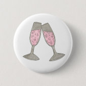 Bubbly Champagne Glass Cheers Bride Wedding Party Button (Vorderseite)