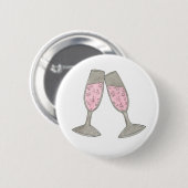Bubbly Champagne Glass Cheers Bride Wedding Party Button (Vorne & Hinten)