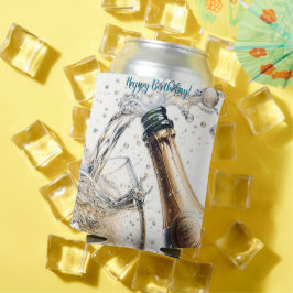 Bubbly champagne Happy Birthday Dosenkühler