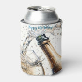 Bubbly champagne Happy Birthday Dosenkühler (Kanne Vorderseite)