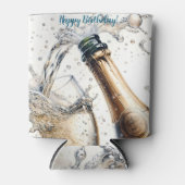 Bubbly champagne Happy Birthday Dosenkühler (Vorderseite)