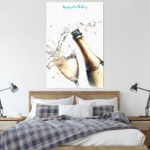 Bubbly champagne Happy Birthday Leinwanddruck (Insitu (Schlafzimmer))