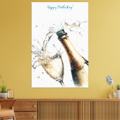 Bubbly champagne Happy Birthday Leinwanddruck (Insitu (Wohnzimmer))