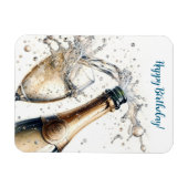 Bubbly champagne Happy Birthday Magnet (Horizontal)