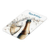 Bubbly champagne Happy Birthday Magnet (Linke Seite)
