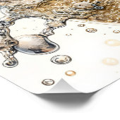 Bubbly champagne Happy Birthday Poster (Ecke)