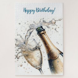 Bubbly champagne Happy Birthday Puzzle