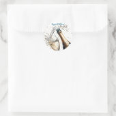 Bubbly champagne Happy Birthday Runder Aufkleber (Tasche)